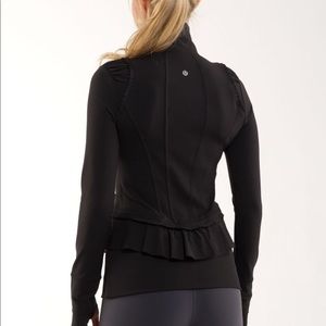 Lululemon City To Yoga Jacket Black Peplum Ruffle
